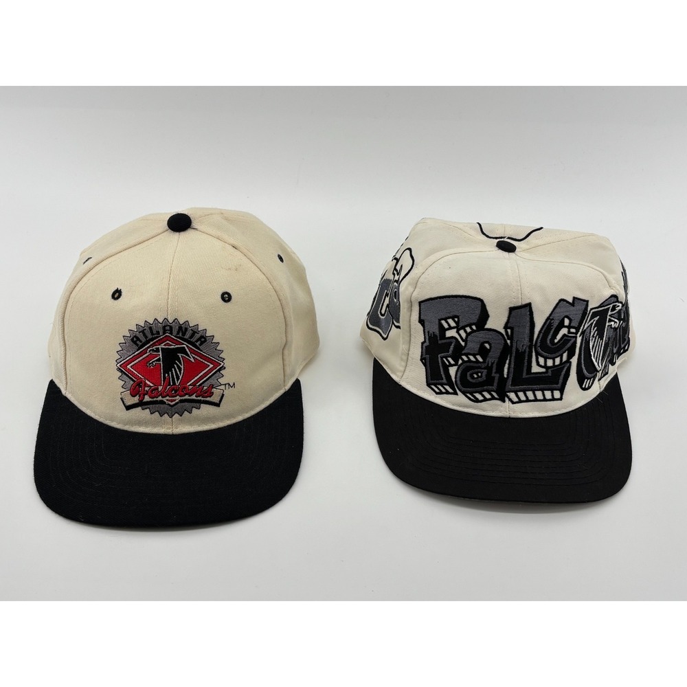 Vintage Atlanta Falcons Starter Snapback Hat Cap Mens Ivory NFL Graffiti Pearson